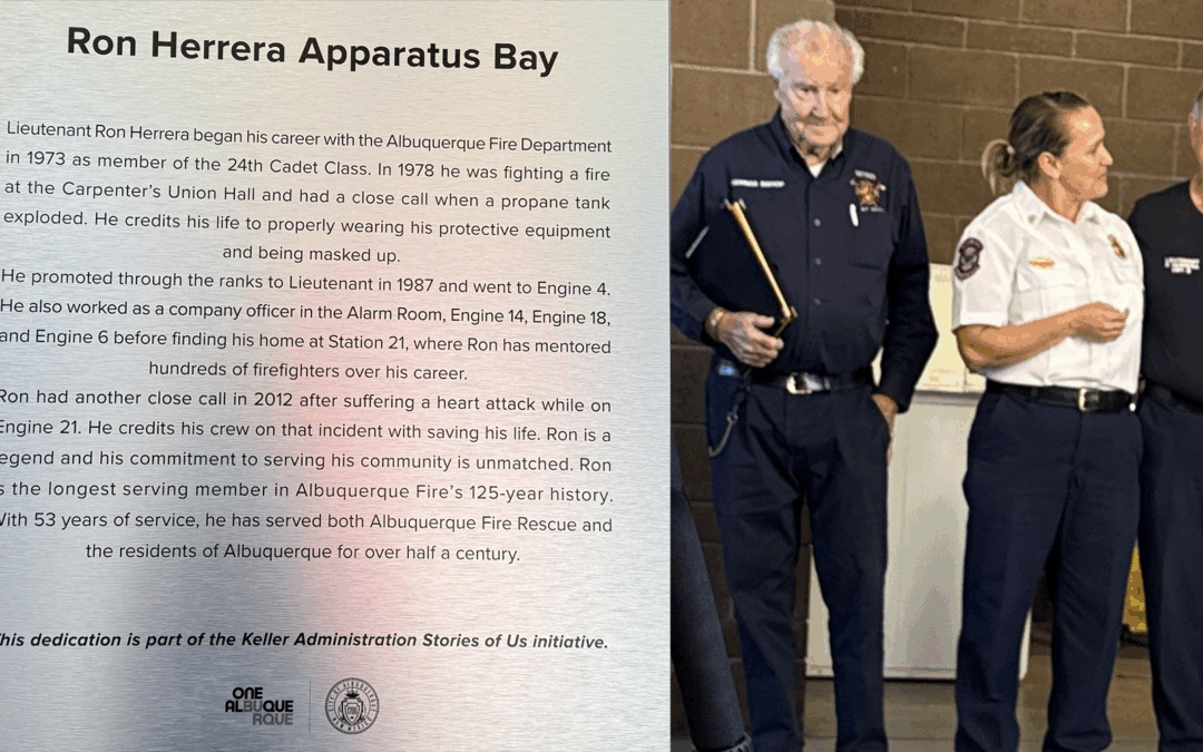 Renombran estación de Bomberos de Albuquerque en homenaje a la trayectoria del teniente Ron Herrera